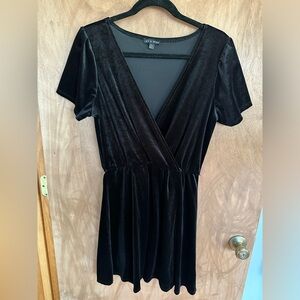 As U Wish Black Velvet Midi Dress